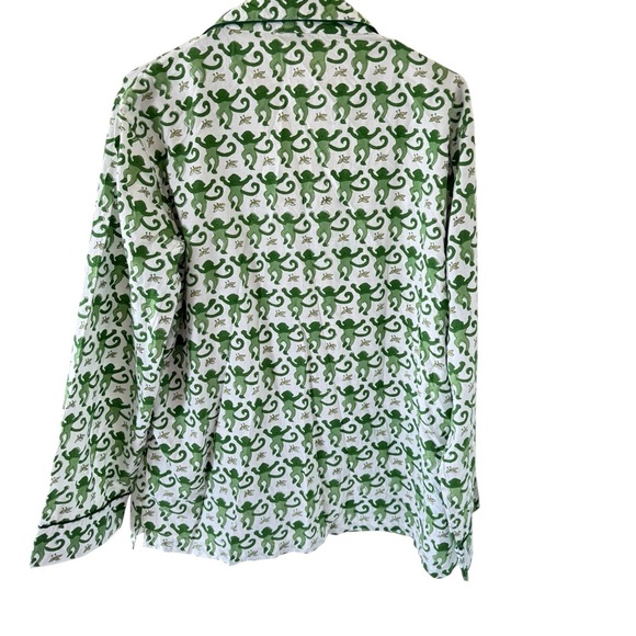 Roberta Roller Rabbit Green Monkey Long Sleeve Pajama Top - Picture 8 of 8